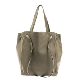 【新着】【中古】CELINE(セリーヌ) カバファントムスモールウィズベルト トートバッグ グレーベージュ レザー