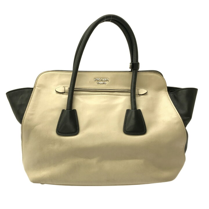 楽天市場】【中古】PRADA(プラダ) トートバッグ アイボリー×黒 