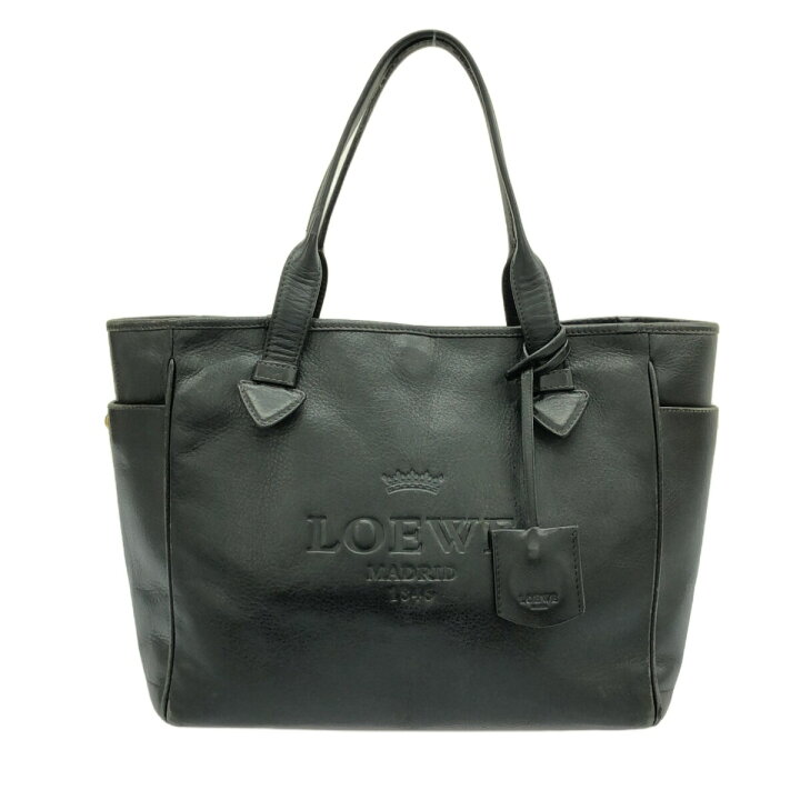楽天市場】【中古】LOEWE(ロエベ) ヘリテージ トートバッグ 黒 レザー 