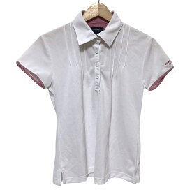 【新着】【中古】BURBERRYGOLF(バーバリーゴルフ) 半袖ポロシャツ 白×レッド