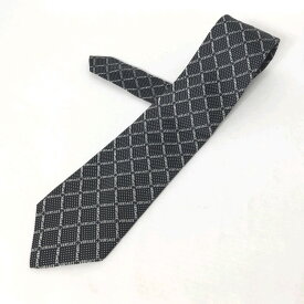 【新着】【中古】VERSACE(ヴェルサーチ) ネクタイ ロゴ柄 黒×白