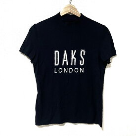 【新着】【中古】DAKS(ダックス) 半袖セーター ハイネック/ラインストーン 黒×白