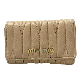 【新着】【中古】miumiu(ミュウミュウ) キーケース 6連フック/ギャザー ピンク レザー