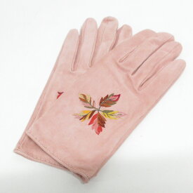 【新着】【中古】HERMES(エルメス) 手袋 刺繍 ピンク×レッド×マルチ スエード