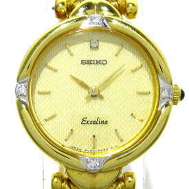 【新着】【中古】SEIKO(セイコー) エクセリーヌ 腕時計 5Pダイヤ ゴールド