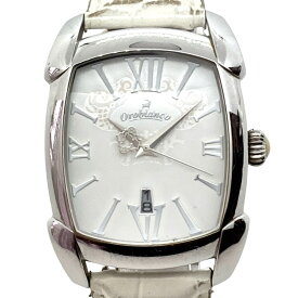 【中古】OROBIANCO(オロビアンコ) 腕時計 革ベルト/型押し加工 白×アイボリー