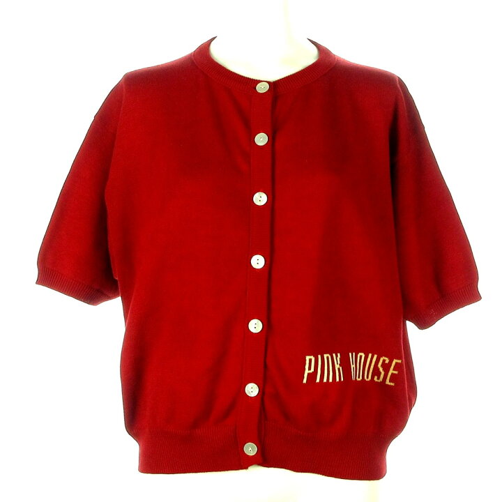 楽天市場】【中古】PINK HOUSE(ピンクハウス) カーディガン 半袖/ロゴ 