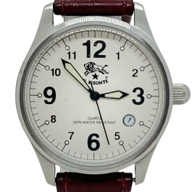 【中古】IL BISONTE(イルビゾンテ) 腕時計 革ベルト 白