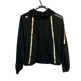 【中古】DESCENTE(デサント) ブルゾン 長袖/ジップアップ/春/秋 黒×ゴールド×シルバー