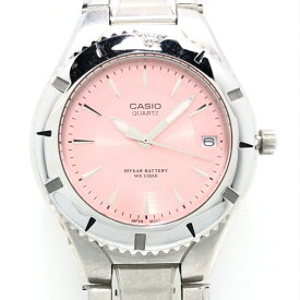 【中古】CASIO(カシオ) 腕時計 回転ベゼル ライトピンク