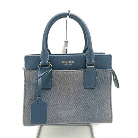 【中古】Kate spade(ケイトスペード) ハンドバッグ ダークグレー×ダークネイビー×アイボリー デニム×レザー