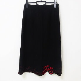 【中古】TOKUKO 1er VOL(トクコ・プルミエヴォル) ロングスカート 黒×レッド×ボルドー