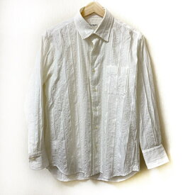 【中古】LANVIN COLLECTION(ランバンコレクション) 長袖シャツ 刺繍/ストライプ アイボリー