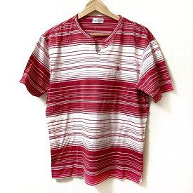 【新着】【中古】LANVIN COLLECTION(ランバンコレクション) 半袖Tシャツ ボーダー 白×レッド