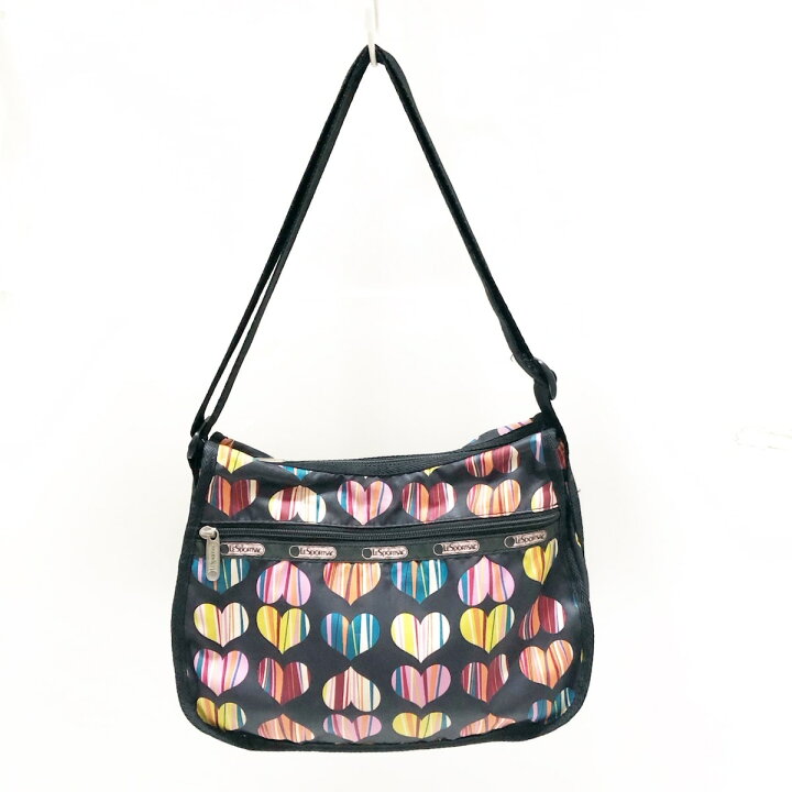 LESPORTSAC レスポートサック 総柄ハート柄 ポーチ付きショルダー 