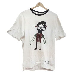 【中古】H&M×MARNI(エイチアンドエム×マルニ) 半袖Tシャツ 白×黒×マルチ