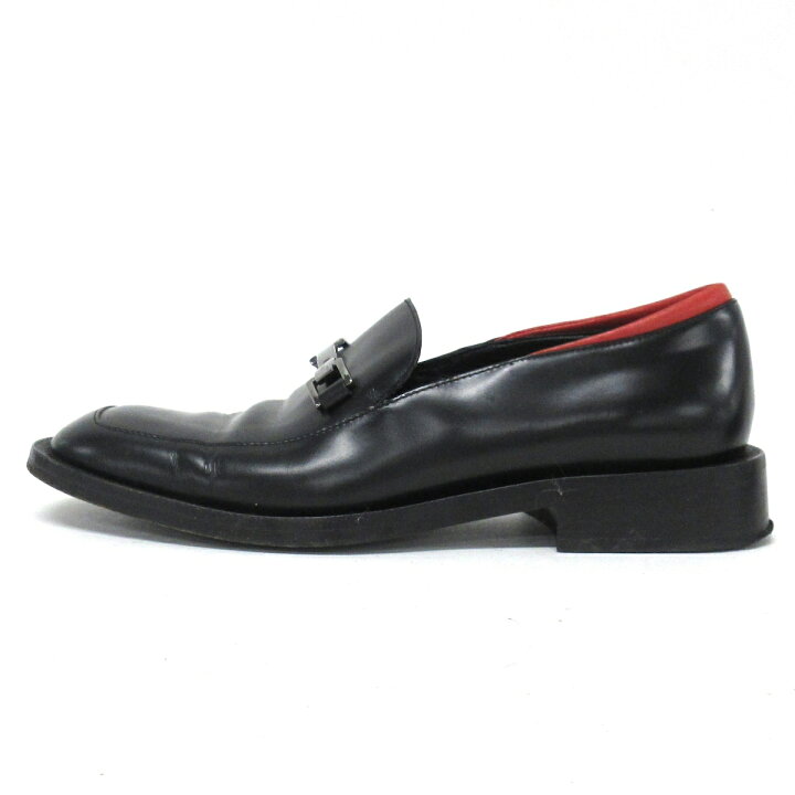 楽天市場】【中古】GUCCI(グッチ) ローファー 黒×レッド レザー 