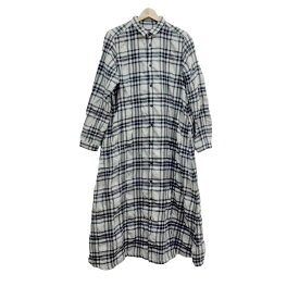 【新着】【中古】nest Robe(ネストローブ) ワンピース シャツワンピ/チェック柄 グレー×ネイビー