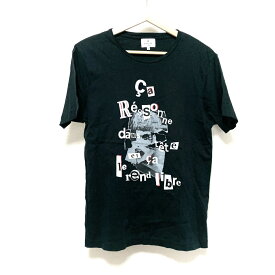 【中古】LANVIN en Bleu(ランバンオンブルー) 半袖Tシャツ 黒×白×マルチ