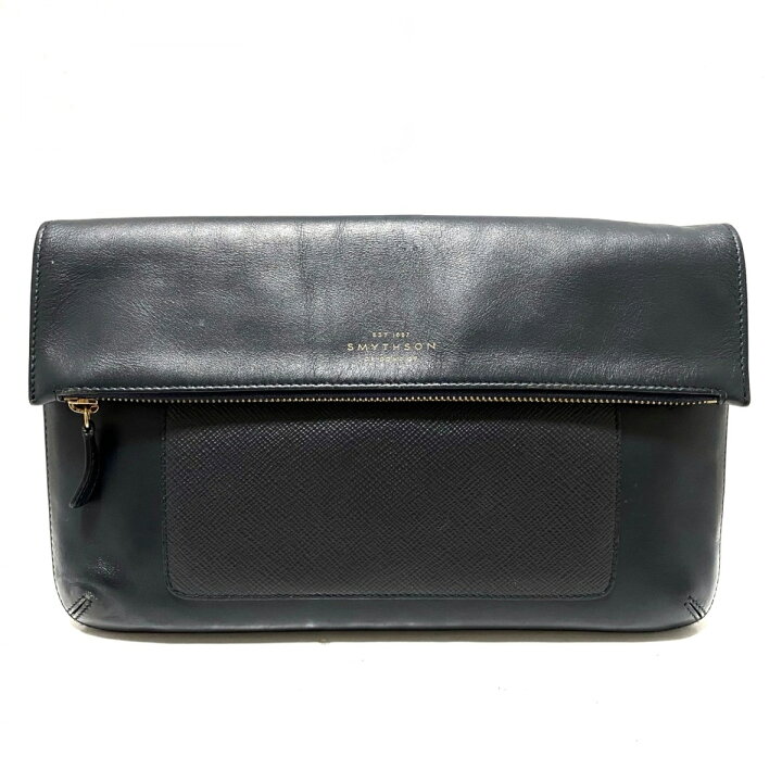 楽天市場】【中古】SMYTHSON(スマイソン) クラッチバッグ ネイビー  