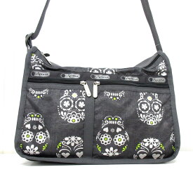 【新着】【中古】LESPORTSAC(レスポートサック) ショルダーバッグ スカル ダークグレー×ライトグレー×イエローグリーン レスポナイロン