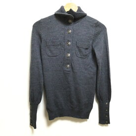 【新着】【中古】Burberry Blue Label(バーバリーブルーレーベル) 長袖セーター タートルネック/ニット/ハーフボタン ダークグレー