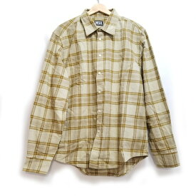 【中古】DIESEL(ディーゼル) 長袖シャツ チェック柄 ベージュ×ブラウン