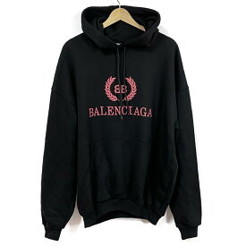 【中古】BALENCIAGA(バレンシアガ) パーカー 長袖 黒×ピンク