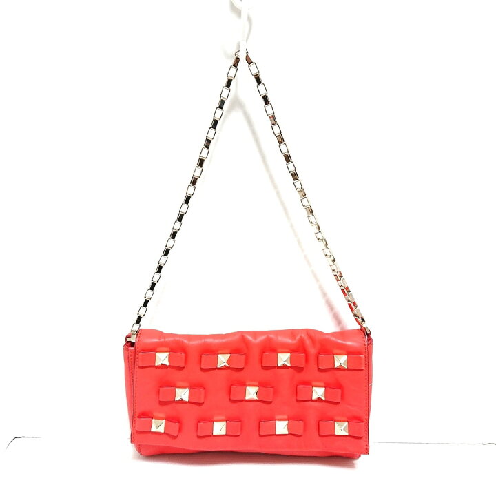 楽天市場】【中古】Kate spade(ケイトスペード) ショルダーバッグ スタッズ/チェーンショルダー オレンジ×ゴールド レザー×金属素材 : ブランディア 楽天市場店
