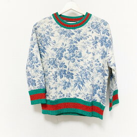 【中古】GUCCI(グッチ) 長袖カットソー 花柄 アイボリー×レッド×マルチ