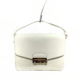 【新着】【中古】FURLA(フルラ) ハンドバッグ アイボリー×ゴールド レザー