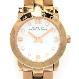 【中古】MARC BY MARC JACOBS(マークバイマークジェイコブス) 腕時計 ラインストーンインデックス 白