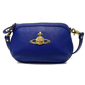 【新着】【中古】VivienneWestwood ANGLOMANIA(ヴィヴィアンウエストウッドアングロマニア) ショルダーバッグ ストラップ着脱可/オーブ ブルー×ゴールド レザー×金属素材