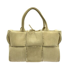 【中古】BOTTEGA VENETA(ボッテガヴェネタ) スモールザ・アルコトート トートバッグ ベージュ ムートン