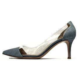 【中古】Gianvito Rossi(ジャンヴィト・ロッシ) パンプス ライトブルー×クリア デニム×ビニール