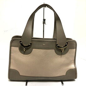 【中古】Anya Hindmarch(アニヤハインドマーチ) トートバッグ アイボリー×ベージュ×ゴールド レザー×金属素材