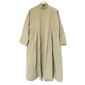 【中古】nest Robe(ネストローブ) ワンピース レギュラーカラー/七分袖/ロング ベージュ