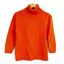【中古】RalphLauren(ラルフローレン) 七分袖セーター タートルネック オレンジ