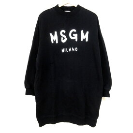 【中古】MSGM(エムエスジィエム) ワンピース 長袖/ひざ丈 黒×白