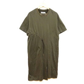 【中古】Ujoh(ウジョー) ワンピース クルーネック/半袖/ロング グレーベージュ