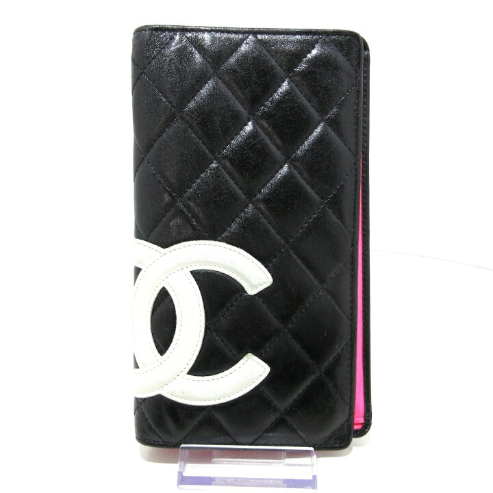 楽天市場】【中古】CHANEL(シャネル) カンボンライン 長財布 黒×白 