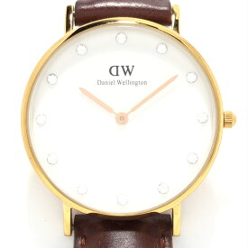 【中古】Daniel Wellington(ダニエルウェリントン) 腕時計 スワロフスキークリスタルインデックス 白