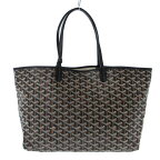 【中古】GOYARD(ゴヤール) サンルイPM トートバッグ 黒 コーティングキャンバス×レザー