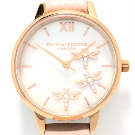 【中古】Olivia Burton(オリビアバートン) 腕時計 トンボ ホワイトシェル