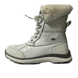 【中古】UGG(アグ) アディロンダック III ブーツ インソール取外し可/レースアップ 白 エナメル（レザー）×レザー×ムートン