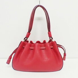 【中古】Kate spade(ケイトスペード) トートバッグ 巾着型 レッド レザー