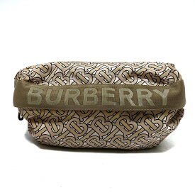 【中古】BURBERRY LONDON ENGLAND(バーバリーロンドンイングランド) ソニー TB モノグラム バムバッグ ウエストポーチ TBモノグラム ベージュ×黒×カーキ ナイロン×レザー