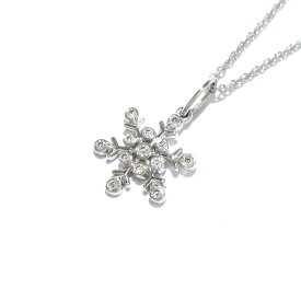 【中古】TIFFANY&Co.(ティファニー) スノーフレーク ネックレス 13Pダイヤ Pt950×ダイヤモンド