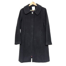 【中古】LANVIN en Bleu(ランバンオンブルー) コート 長袖/冬 黒 ナイロン、毛