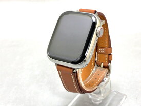 【中古】HERMES(エルメス) Apple Watch Hermes Series8 GPS+Cellularモデル 41mm 腕時計 シルバーステンレススチールケース/アトラージュ ドゥブルトゥール レザーストラップ 黒
